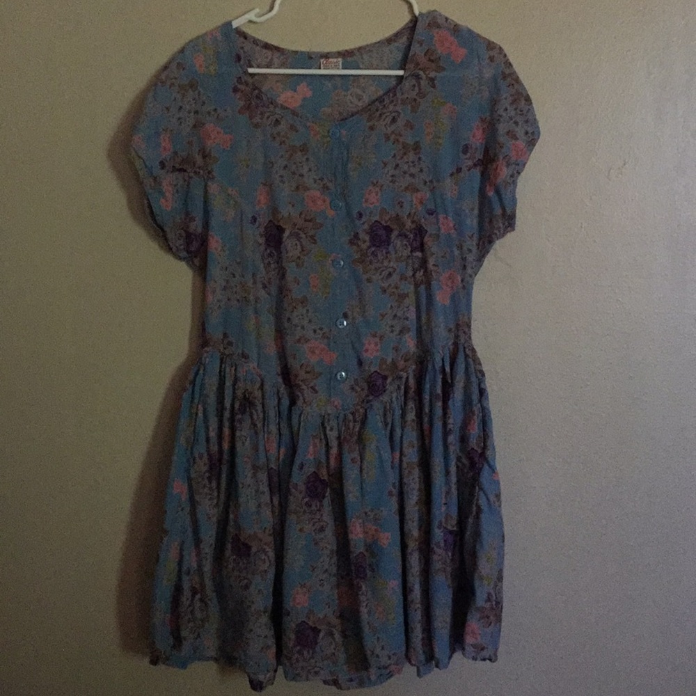 Vintage 90s grunge babydoll floral dress